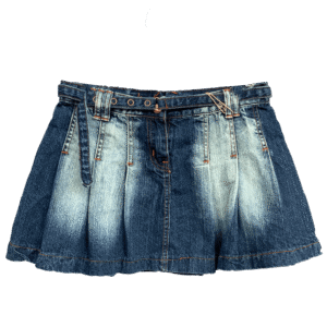 Mini jupe plissée en jean