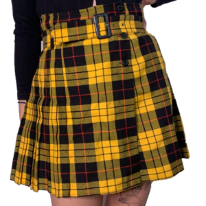 Jupe plissée tartan jaune vintage punk