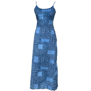 Robe longue bleu à motifs