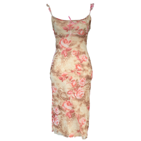 Robe longue motifs roses