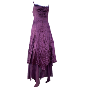 Robe longue prune satinée