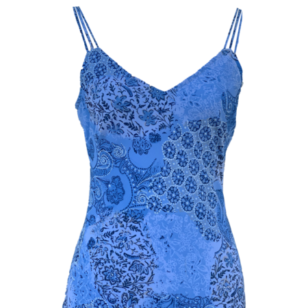 Robe longue bleu fleurie – Image 2