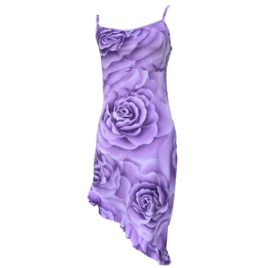 Robe lilas à motifs roses