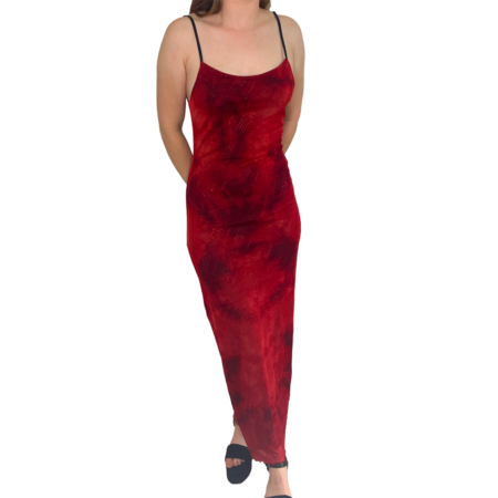 Robe longue rouge pailletée – Image 2