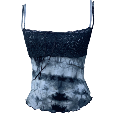 top tie and dye et dentelles goth vintage