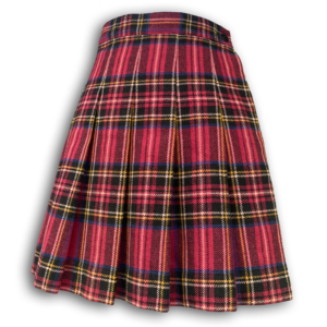 Jupe plissée tartan fuchsia vintage