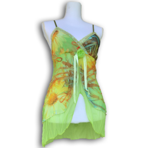 Top vert fleuri fairycore vintage