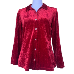 Chemise velours rouge vintage 90